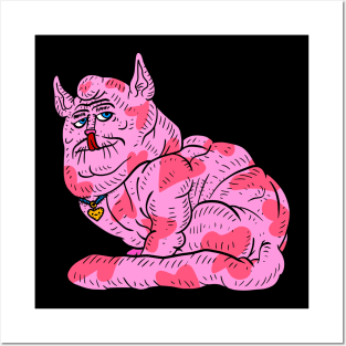 weird kitty cat that cursed your dreams. Posters and Art